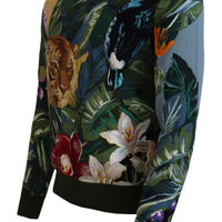 Dolce & Gabbana Jungle Embroidered Wool-Silk Sweater