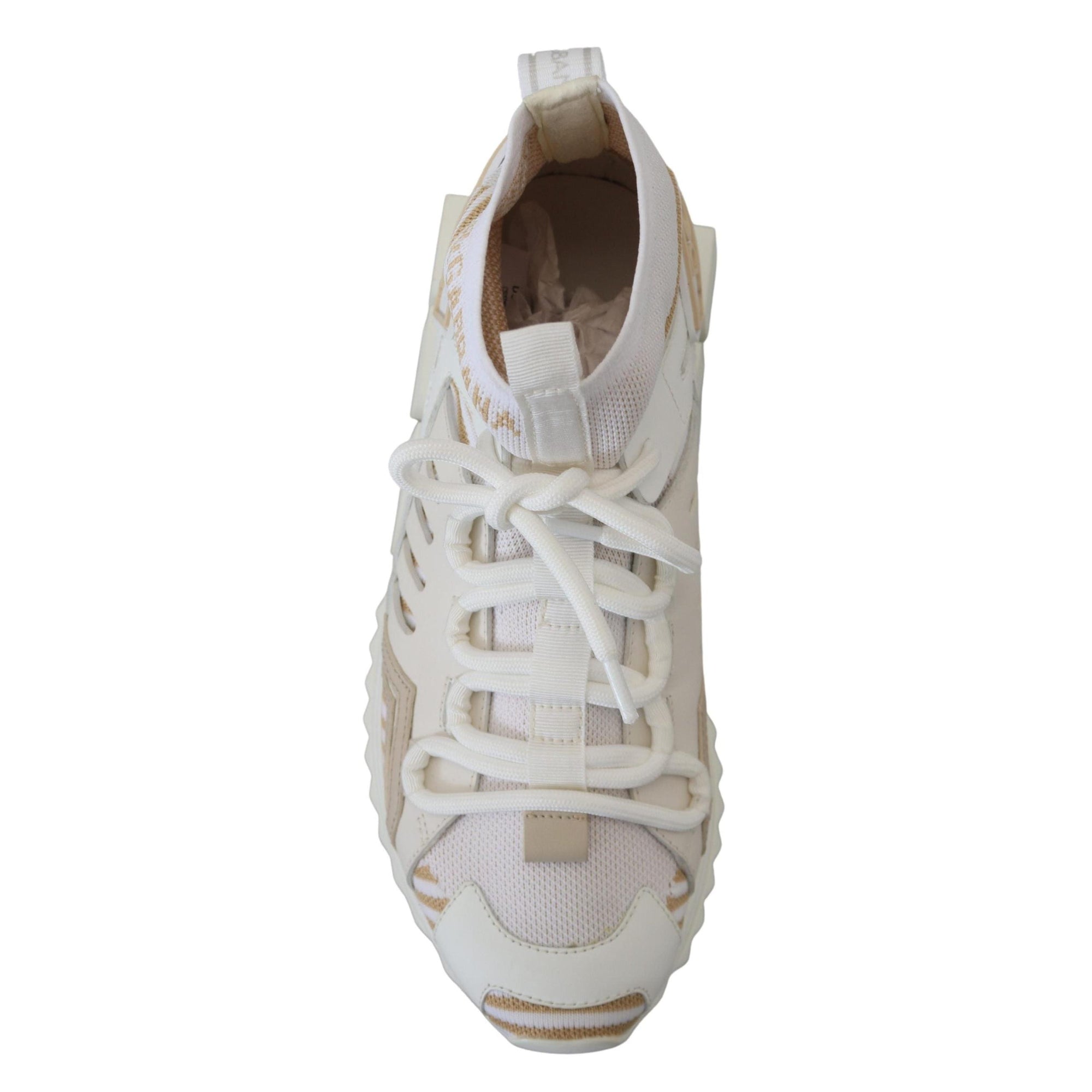 Dolce &amp; Gabbana Elegant White Beige SORRENTO Sneakers