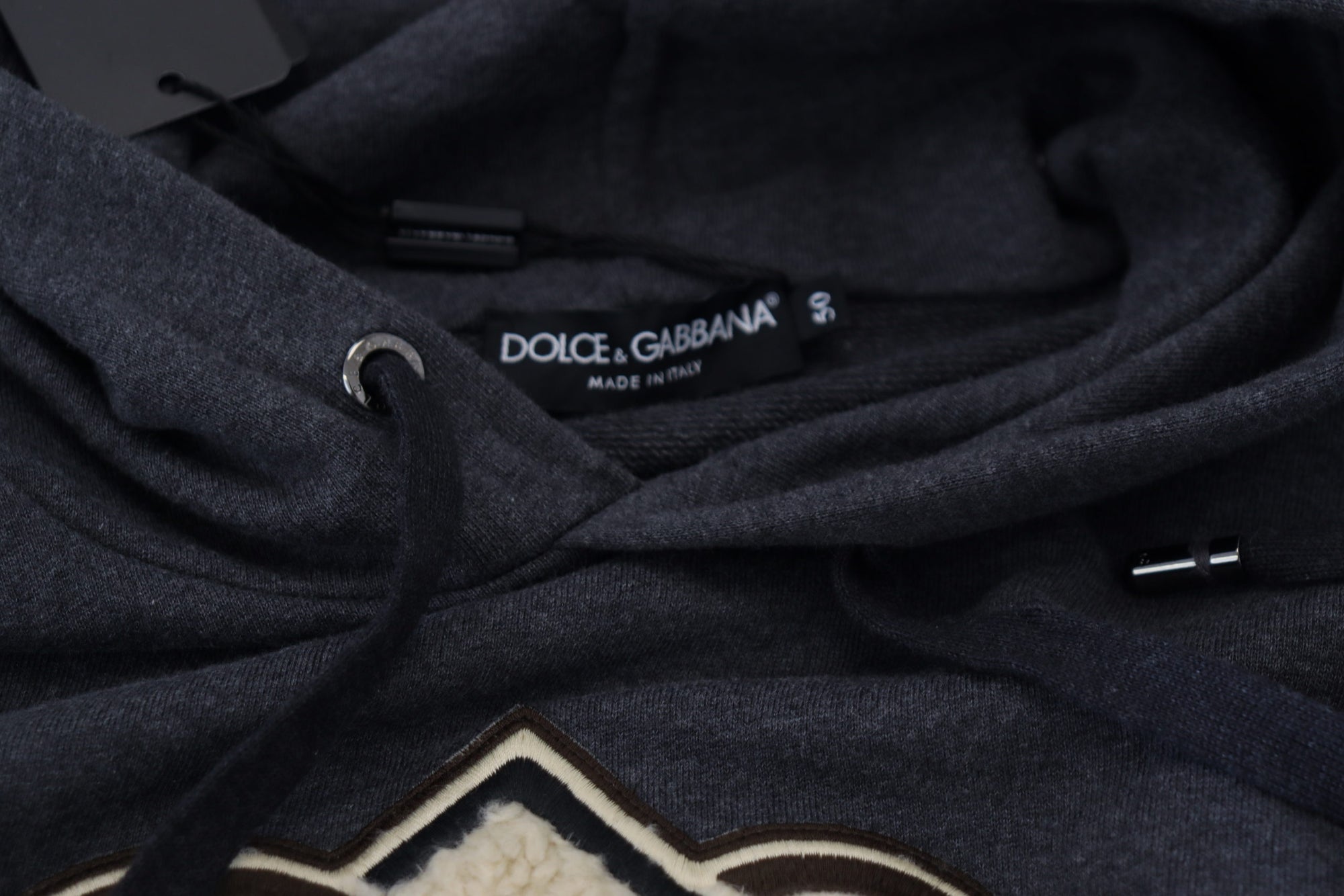Dolce &amp; Gabbana Elegant Grey Cotton Hooded Sweatshirt