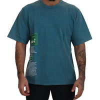 Dolce & Gabbana Elegant Crew Neck Cotton Tee in Blue