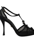 Dolce & Gabbana Elegant Black Stiletto Heeled Sandals
