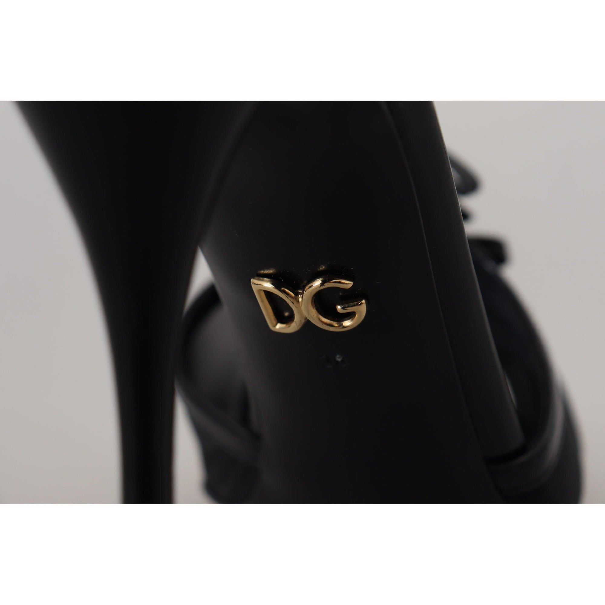 Dolce &amp; Gabbana Elegant Black Stiletto Heeled Sandals