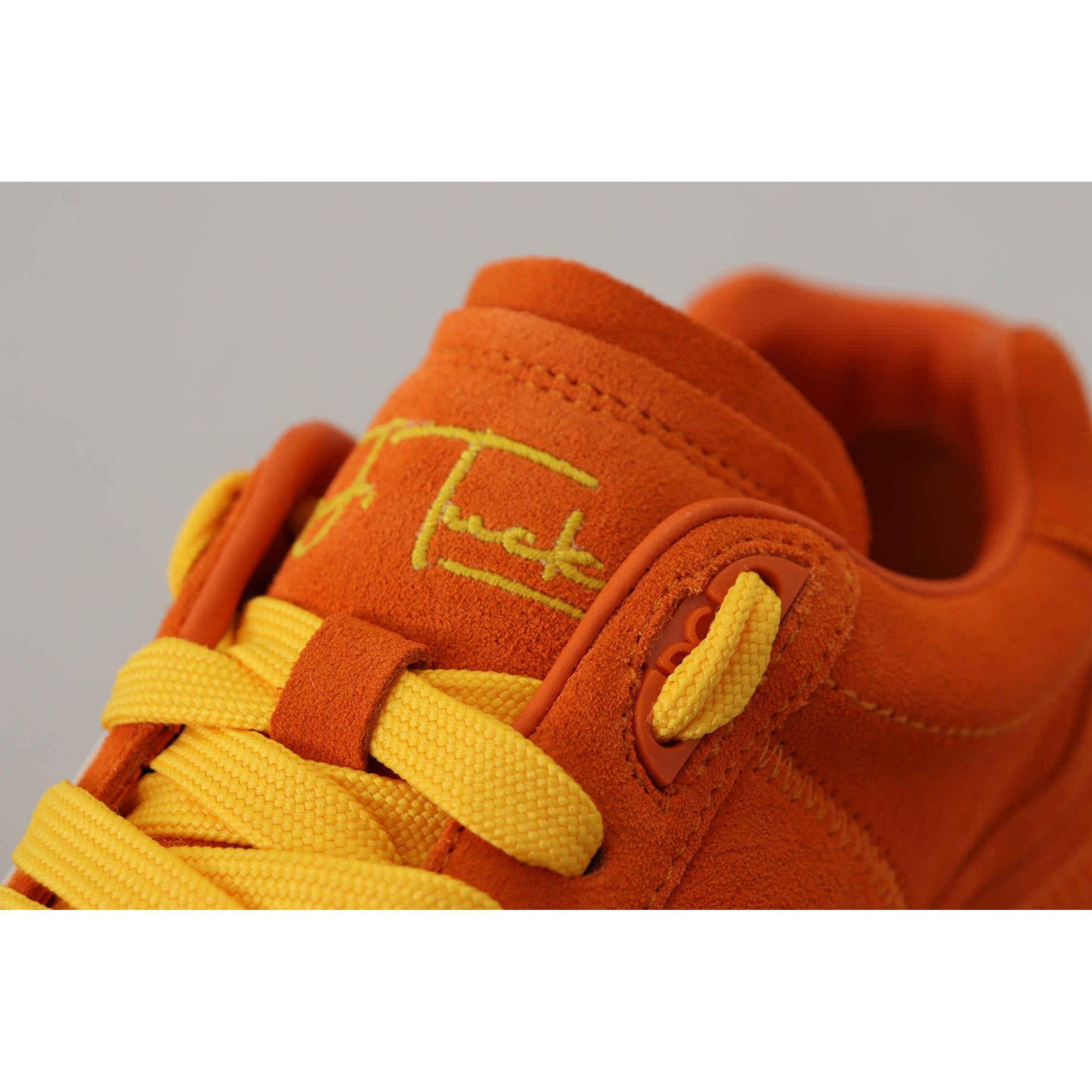 Dolce &amp; Gabbana Chic Orange Suede Lace-Up Sneakers