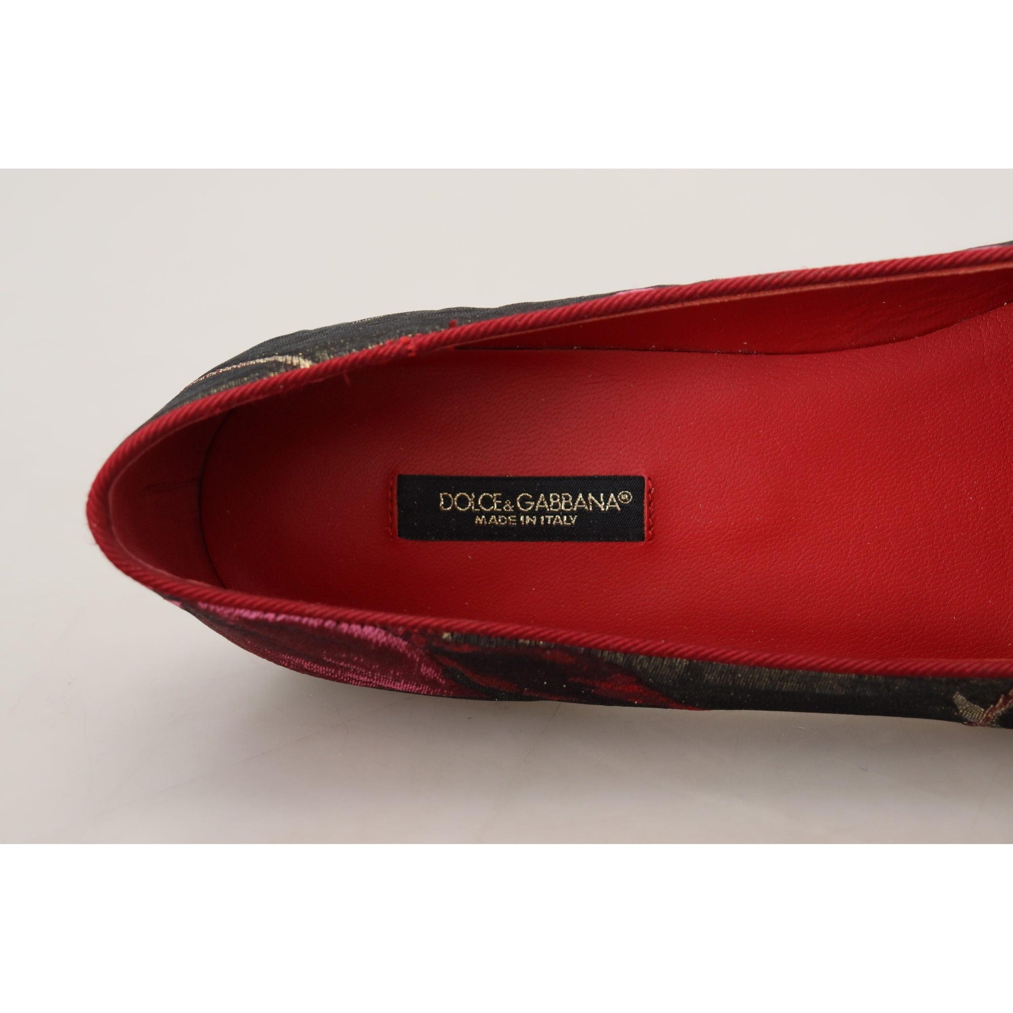 Dolce &amp; Gabbana Multicolor Leather and Fabric Flats with Sacred Heart Patch