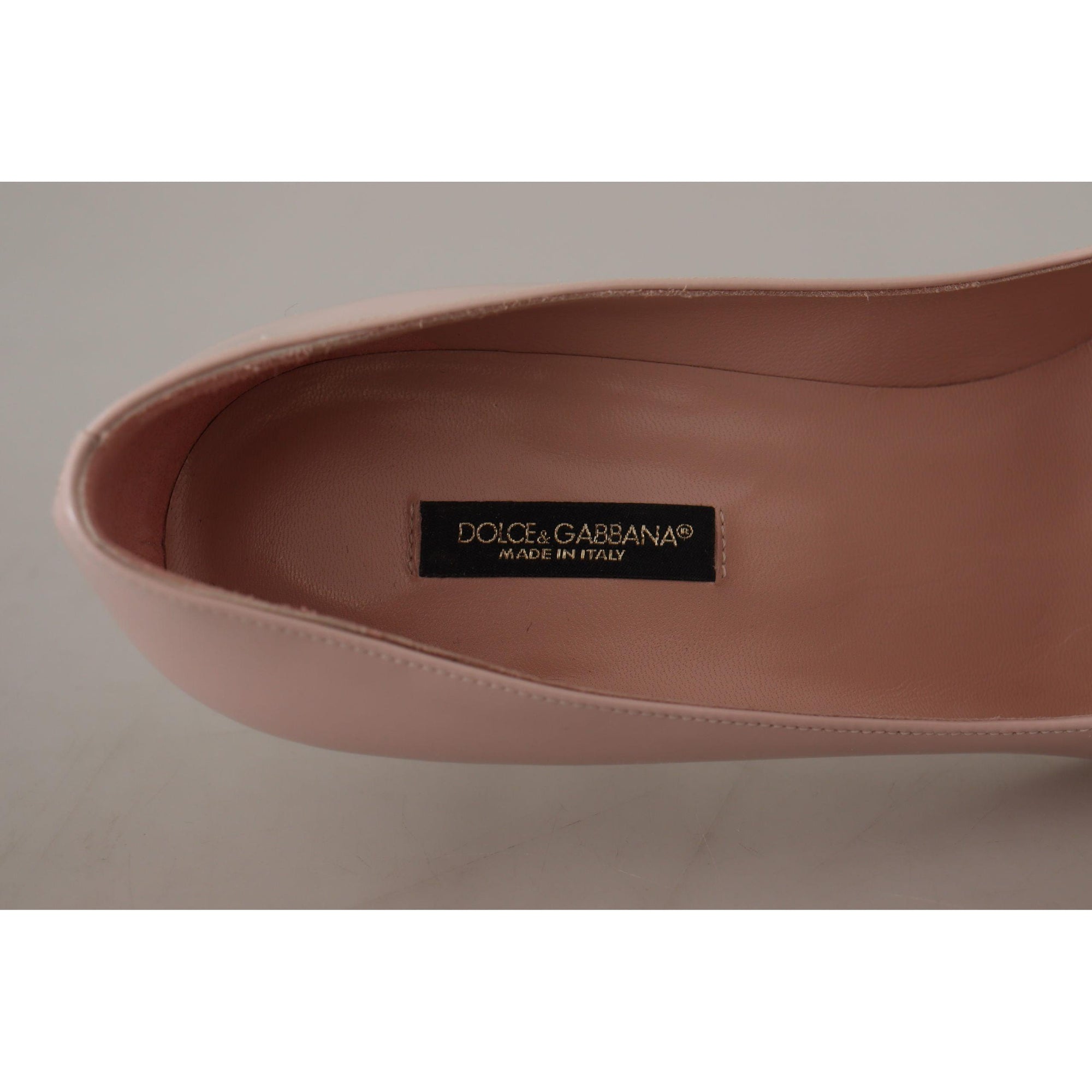 Dolce &amp; Gabbana Elegant Patent Leather Heels in Pink
