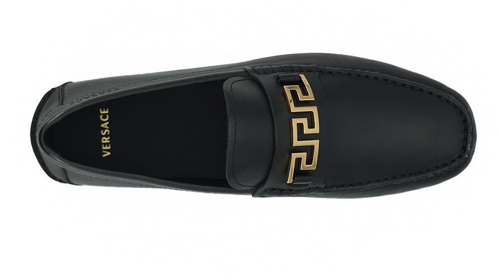 Versace Elegant Black Calf Leather Men&#39;s Loafers