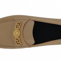 Versace Exquisite Medusa Gold-Tone Leather Loafers