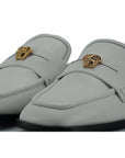 Versace Elegant White Leather Flat Slides
