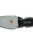Versace Elegant White Leather Flat Slides