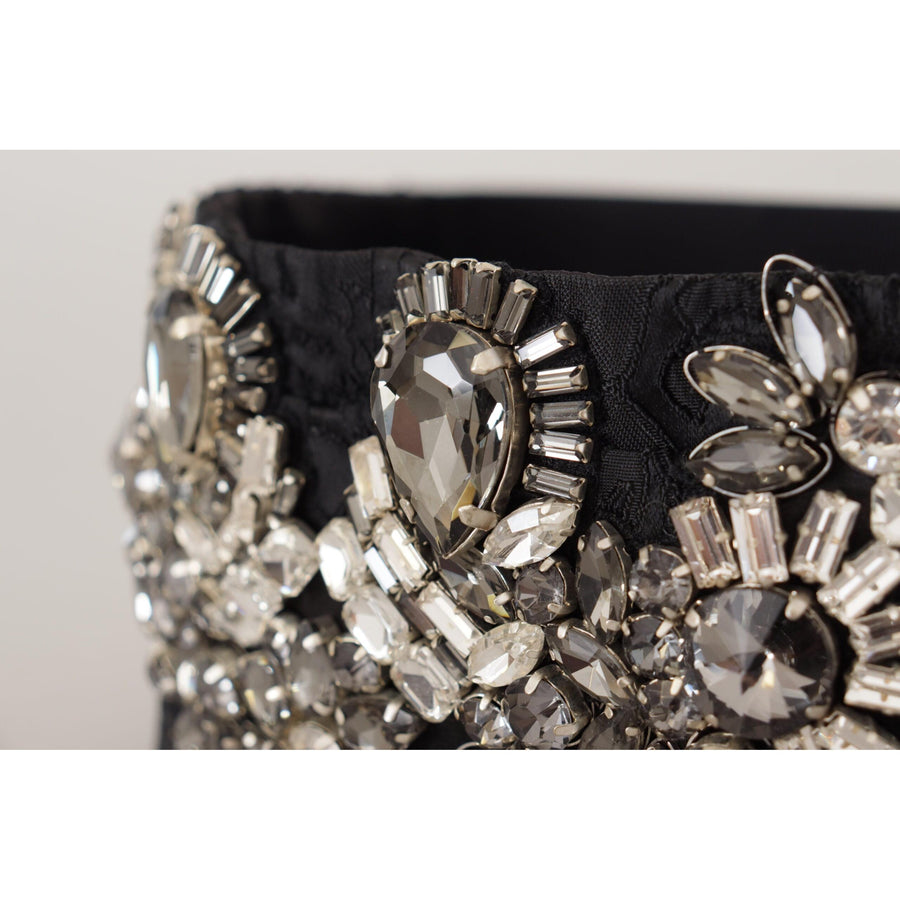 Dolce & Gabbana Elegant Rhinestone-Embellished Silk Belt