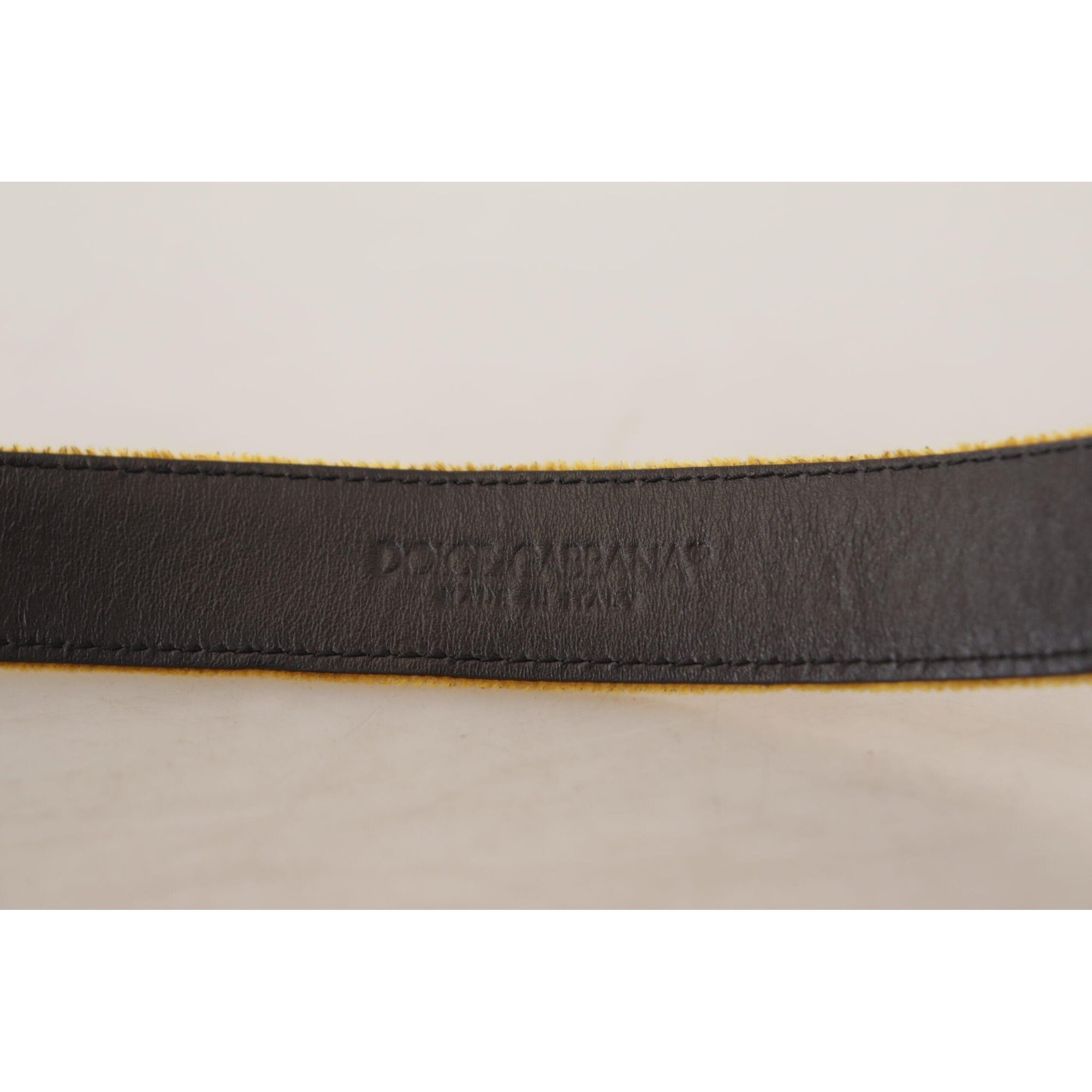 Dolce &amp; Gabbana Elegant Velvet Gold Buckle Women&#39;s Belt