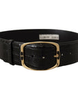 Dolce & Gabbana Elegant Black Leather Logo Belt