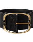 Dolce & Gabbana Elegant Black Leather Logo Belt