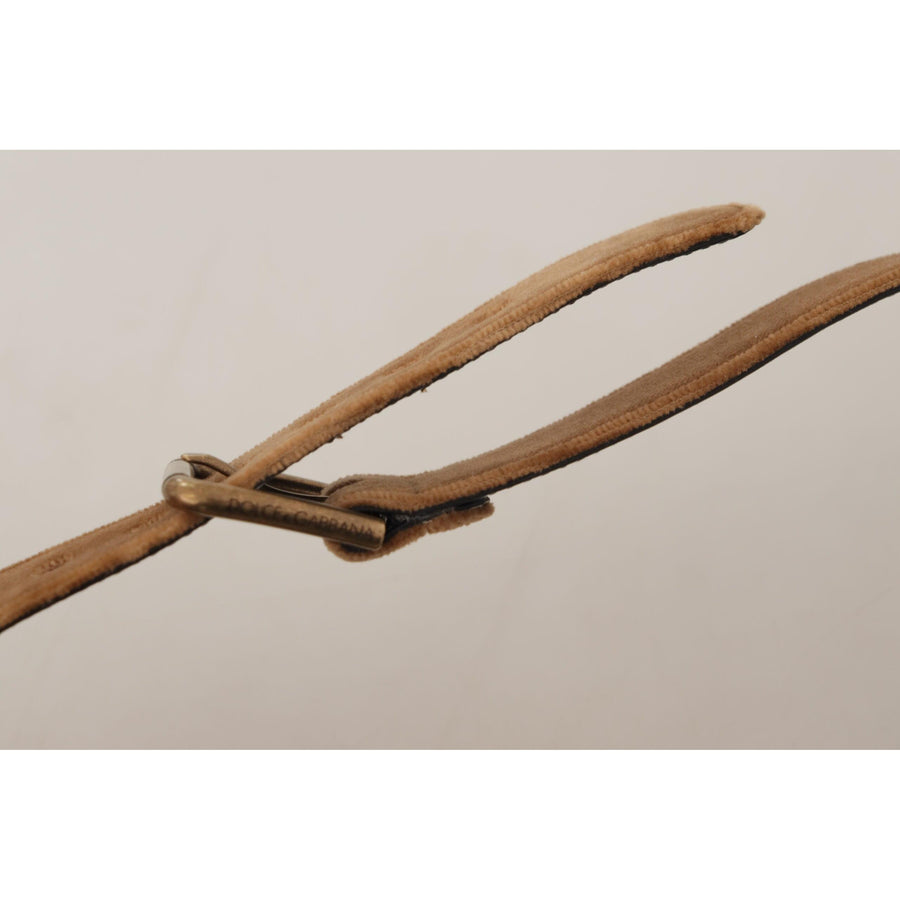 Dolce & Gabbana Elegant Engraved Buckle Leather Belt