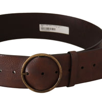 Dolce & Gabbana Elegant Leather Belt with Engraved Buckle