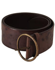 Dolce & Gabbana Elegant Dark Brown Leather Belt with Logo Buckle