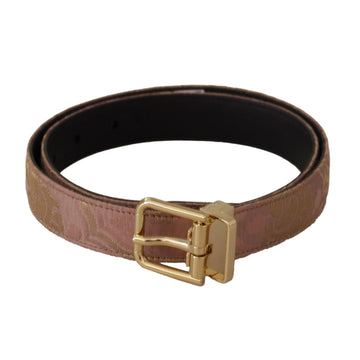 Dolce & Gabbana Chic Rose Pink Leather Belt with Logo Buckle