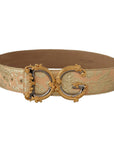 Dolce & Gabbana Elegant Leather Belt with Logo Buckle
