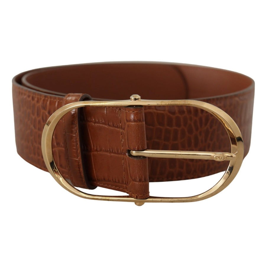 Dolce & Gabbana Enchanting Engraved Logo Leather Belt