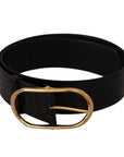 Dolce & Gabbana Chic Black Leather Logo Belt