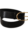 Dolce & Gabbana Chic Black Leather Logo Belt