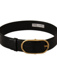 Dolce & Gabbana Chic Black Leather Logo Belt