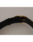 Dolce & Gabbana Chic Black Leather Logo Belt