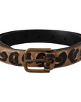 Dolce & Gabbana Elegant Leather Engraved Buckle Belt