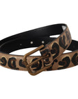 Dolce & Gabbana Elegant Leather Engraved Buckle Belt