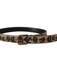 Dolce & Gabbana Elegant Leather Engraved Buckle Belt