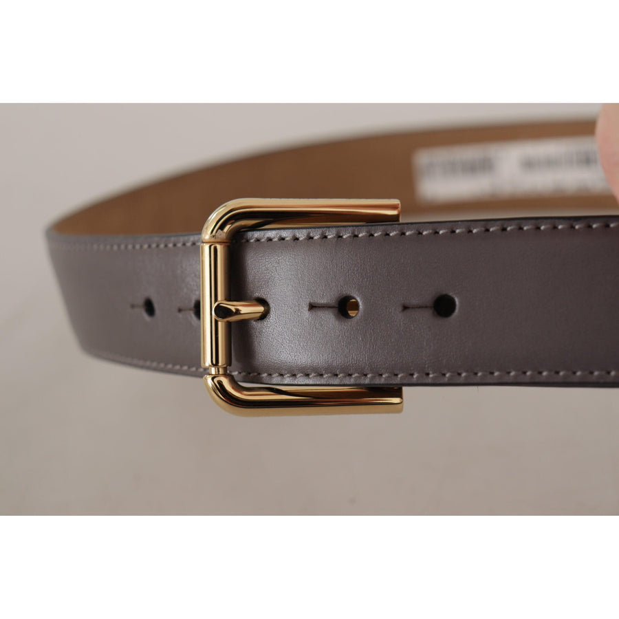 Dolce & Gabbana Elegant Engraved Buckle Leather Belt