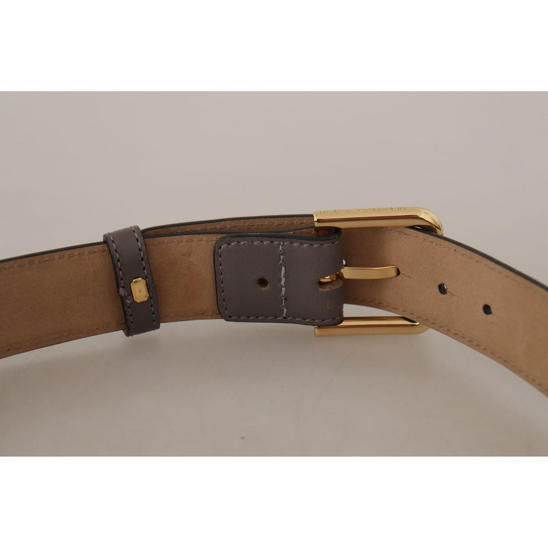 Dolce & Gabbana Elegant Engraved Buckle Leather Belt