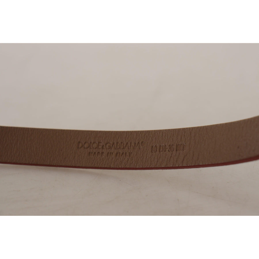 Dolce & Gabbana Chic Suede Belt with Logo Engraved Buckle