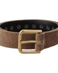 Dolce & Gabbana Elegant Velvet Logo Buckle Belt