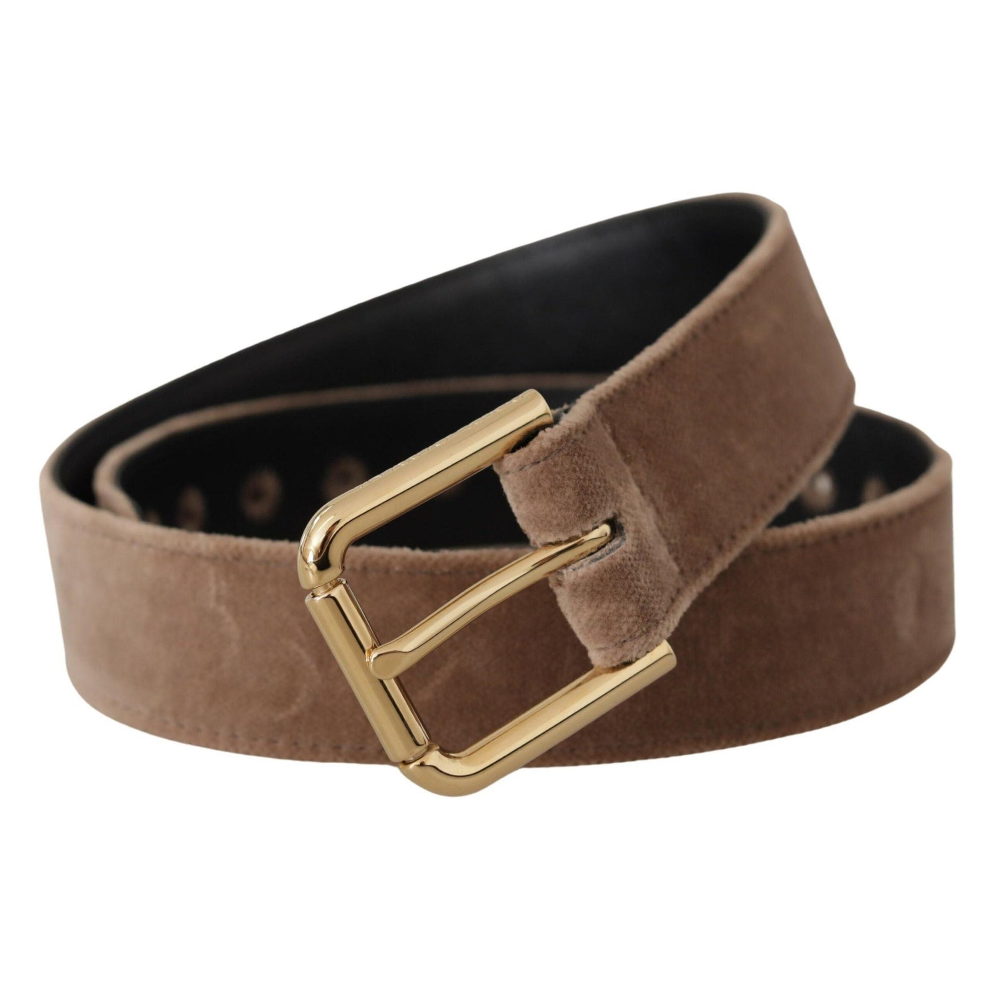 Dolce &amp; Gabbana Elegant Velvet Logo Buckle Belt