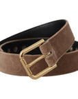 Dolce & Gabbana Elegant Velvet Logo Buckle Belt