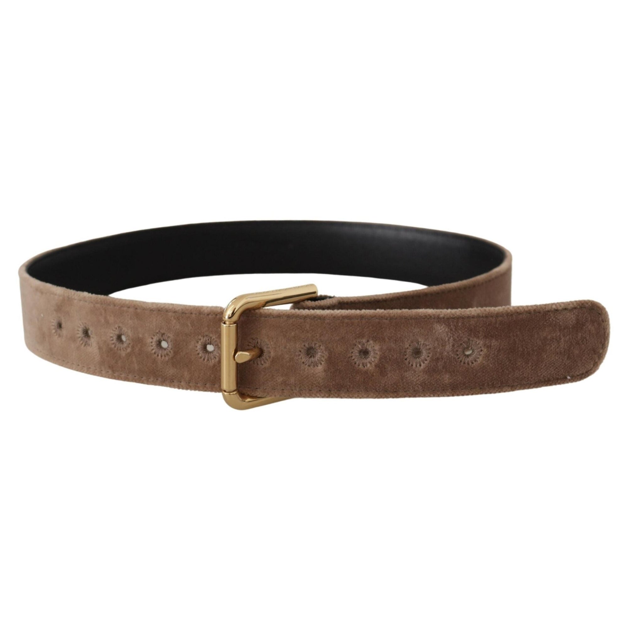 Dolce &amp; Gabbana Elegant Velvet Logo Buckle Belt