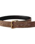 Dolce & Gabbana Elegant Velvet Logo Buckle Belt