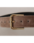 Dolce & Gabbana Elegant Velvet Logo Buckle Belt