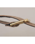 Dolce & Gabbana Elegant Velvet Logo Buckle Belt