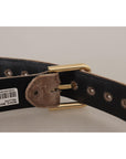 Dolce & Gabbana Elegant Velvet Logo Buckle Belt