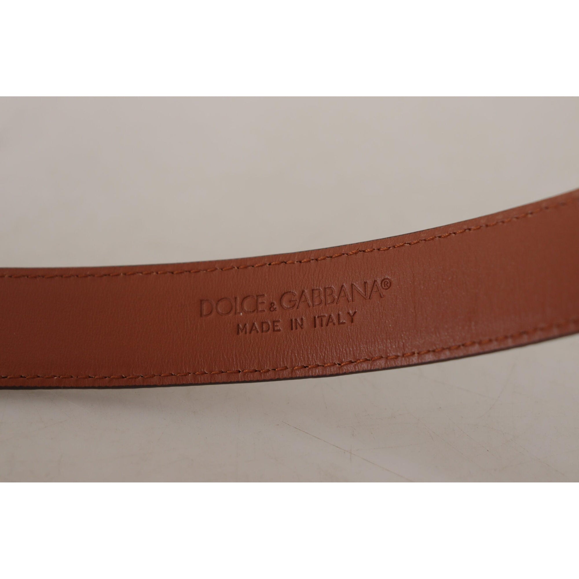 Dolce &amp; Gabbana Elegant Engraved Leather Belt - Timeless Style