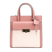 Michael Kors Cece Small Pink PVC North South Flap Tote Crossbody Bag Purse