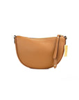 Michael Kors Dover Small Luggage Pebbled Leather Half Moon Crossbody Bag Purse