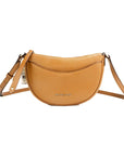Michael Kors Dover Small Luggage Pebbled Leather Half Moon Crossbody Bag Purse