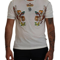 Dolce & Gabbana Elegant White Cotton-Silk Blend Tee