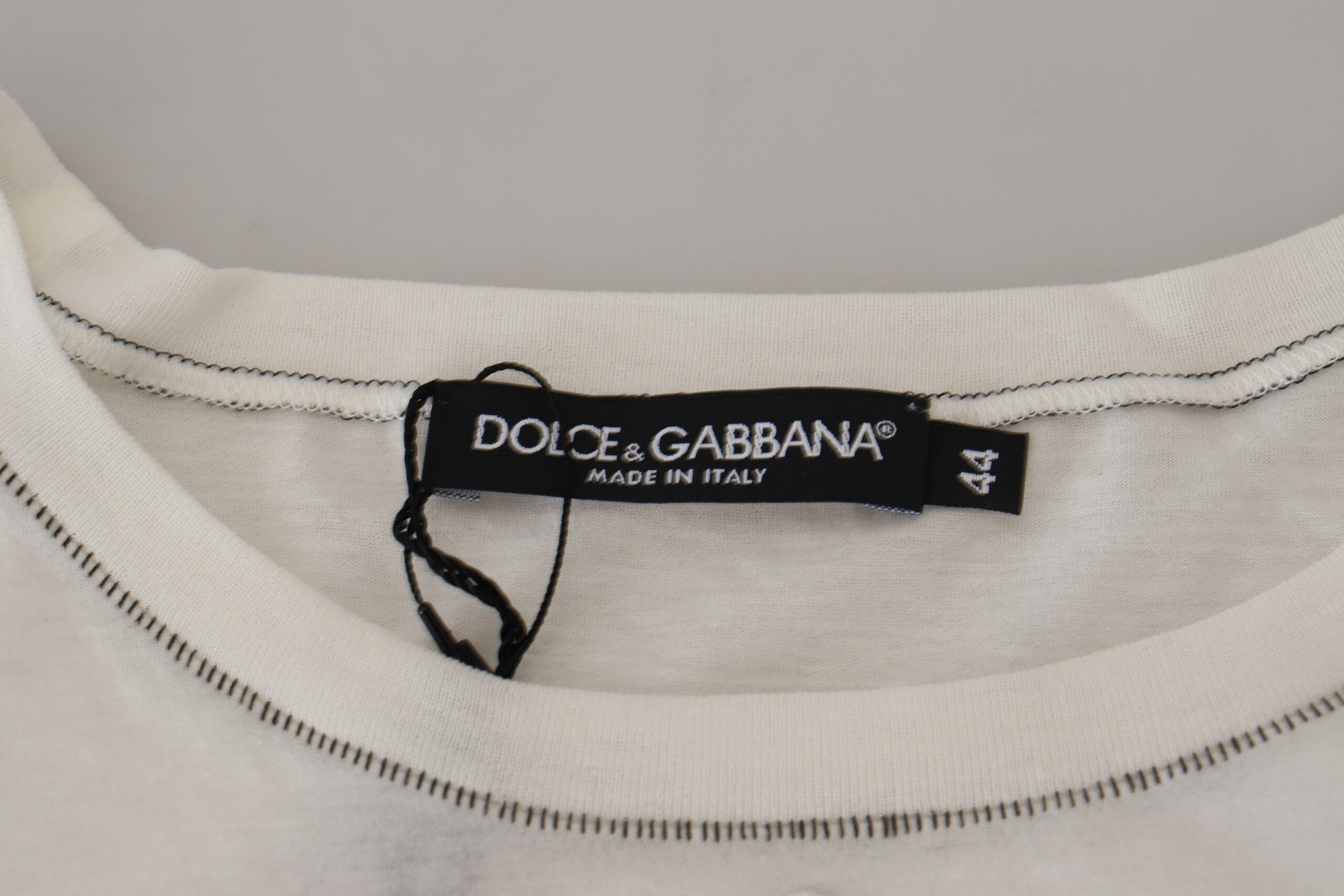 Dolce &amp; Gabbana Elegant White Cotton-Silk Blend Tee