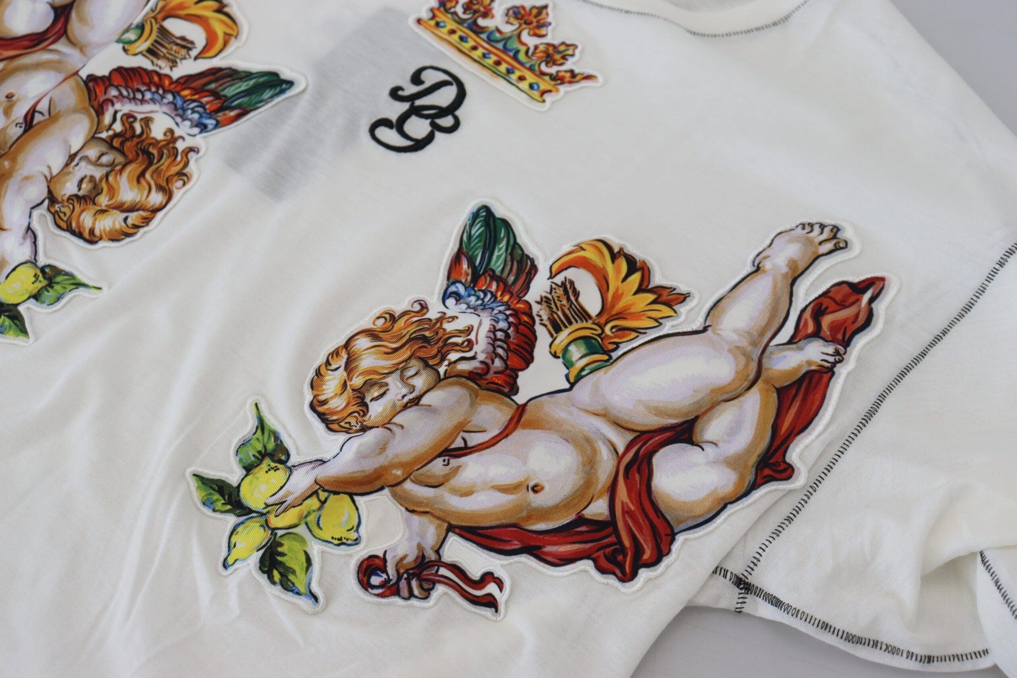 Dolce &amp; Gabbana Elegant White Cotton-Silk Blend Tee