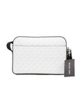 Michael Kors Cooper Small Bright White Palm Signature PVC Utility Crossbody Bag
