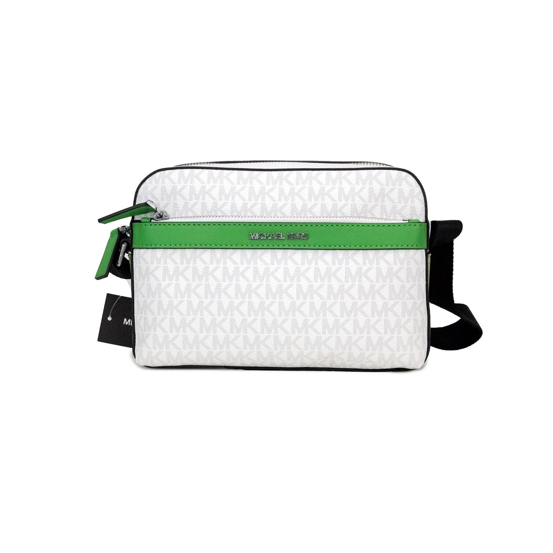 Michael Kors Cooper Small Bright White Palm Signature PVC Utility Crossbody Bag